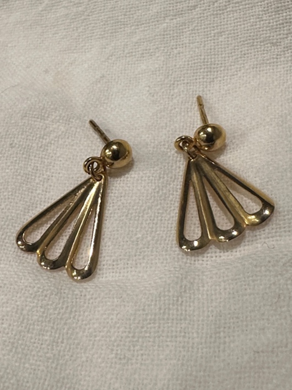 Gold Fan Drop Stud Earrings - Elegant Women’s Jewelry